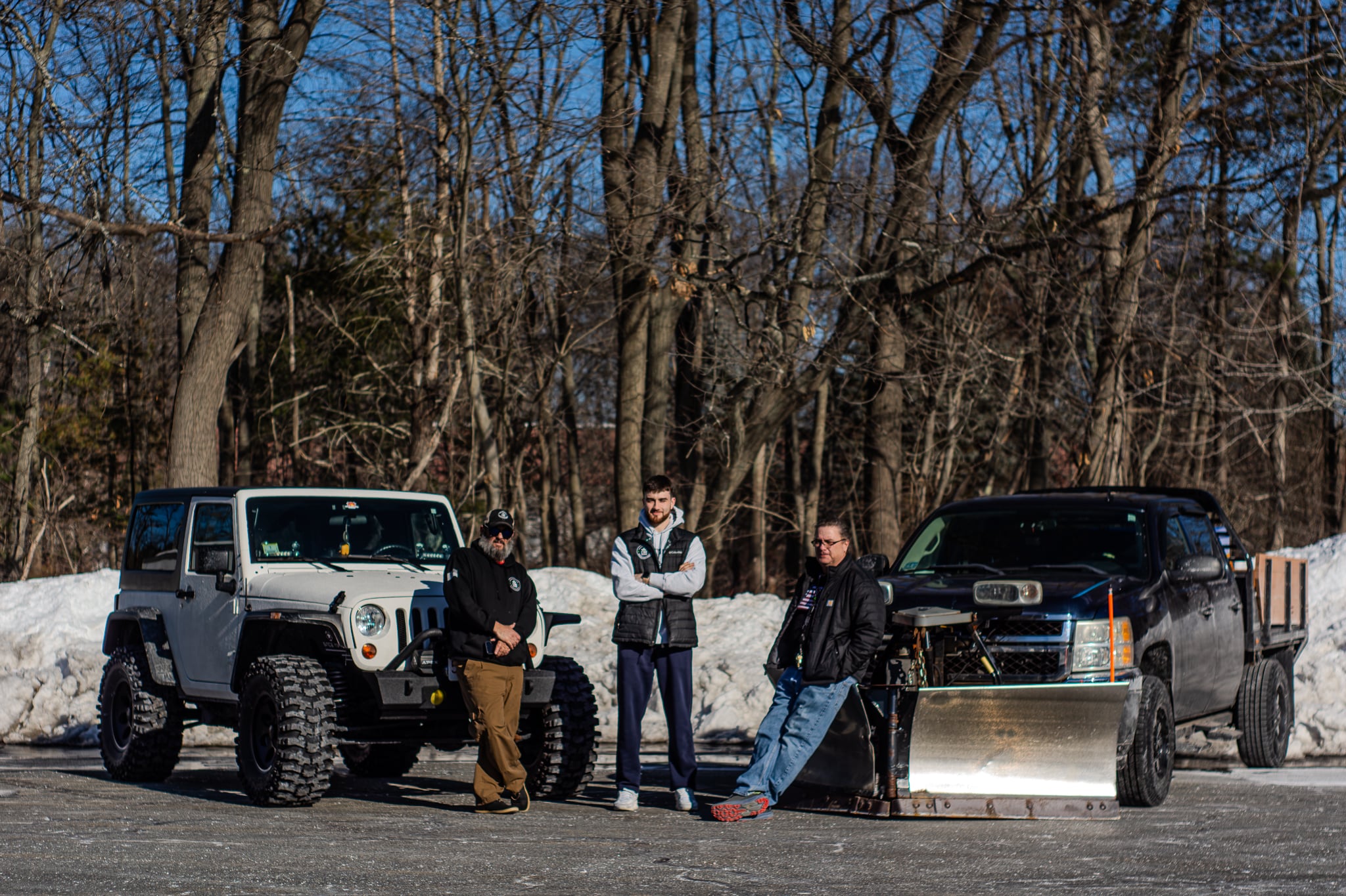 The Snow Angels Massachusetts founder Scott Winters and CEO Rob DiFazio clearing snow for Amesbury seniors.