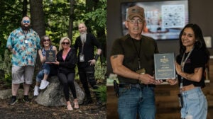CNA Stores cannabis dispensary in Amesbury and Haverhill Staff holding NECANN five star dispensary awards